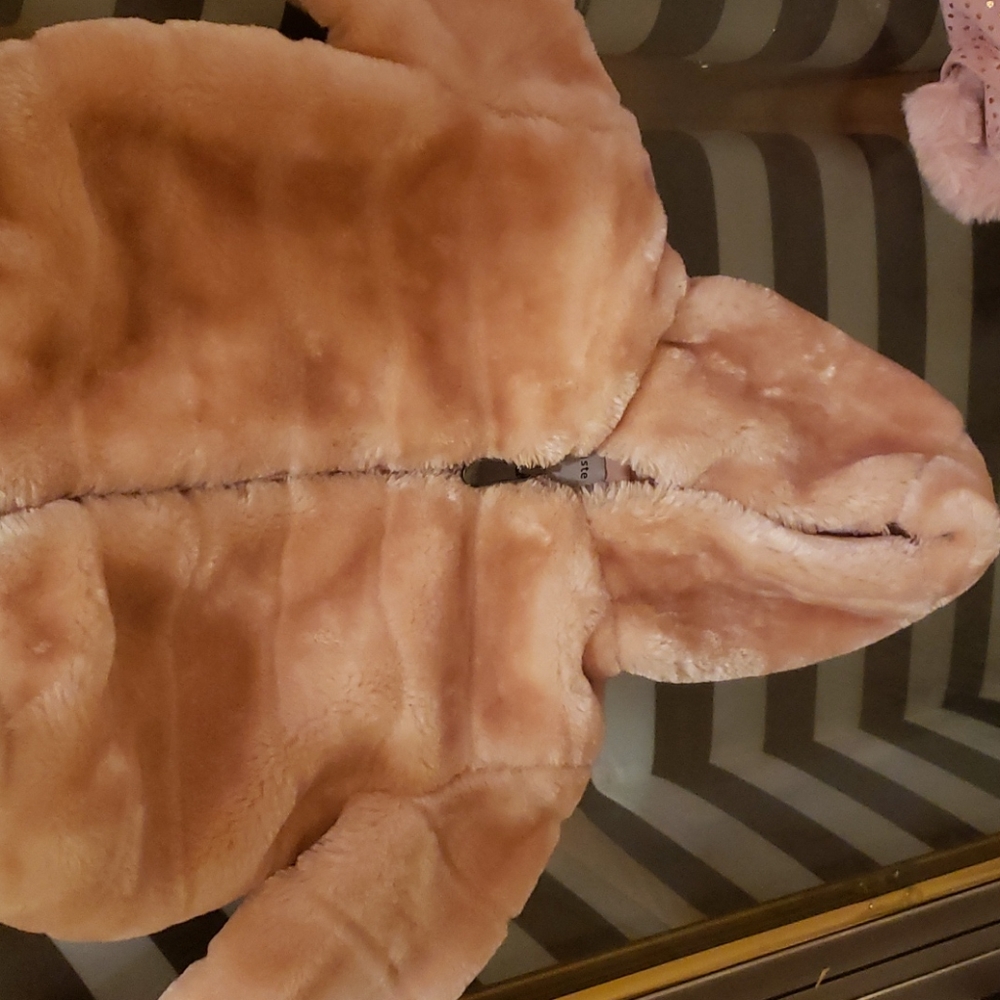 Pink faux fur coat for baby